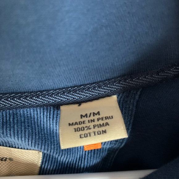 Tommy Bahama blue quarter zip sweater - Picture 3 of 7